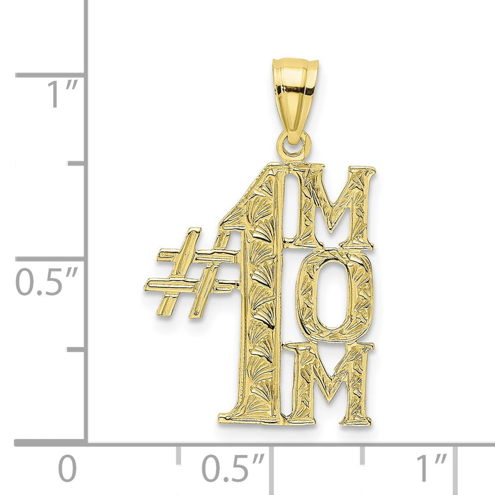 10K Gelbgold 10K #1 Mama Vertikal Anhänger