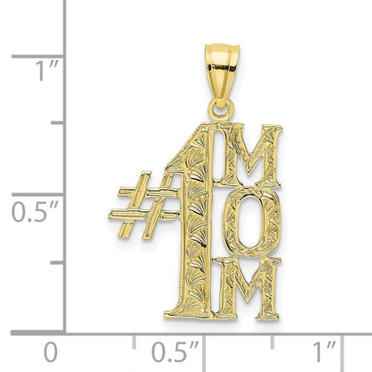 10K Gelbgold 10K #1 Mama Vertikal Anhänger