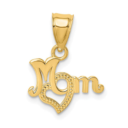 10K Gelbgold 10K Mama mit Herz Anhänger