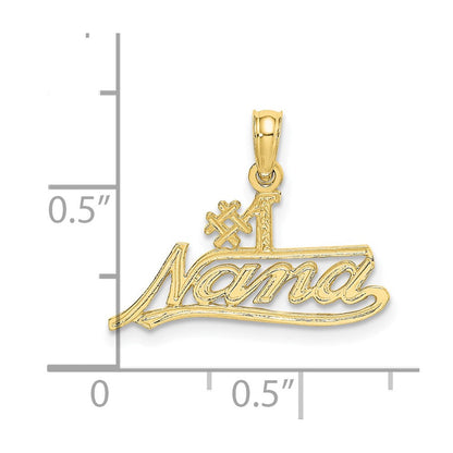 10K Gelbgold 10K #1 Nana Schreibschrift Charm