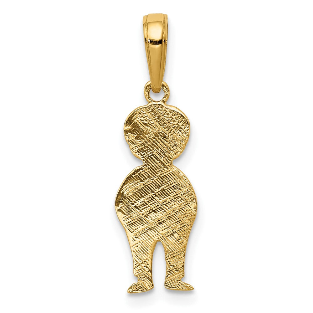 10K Gelbgold 10K Junge mit Hands in Taschen Anhänger