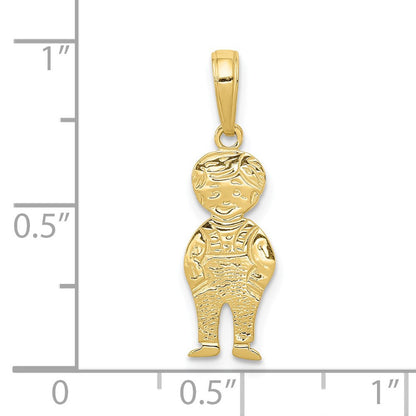 10K Gelbgold 10K Junge mit Hands in Taschen Anhänger