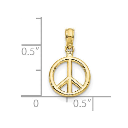 10K Gelbgold 10K Poliert Frieden Symbol Anhänger