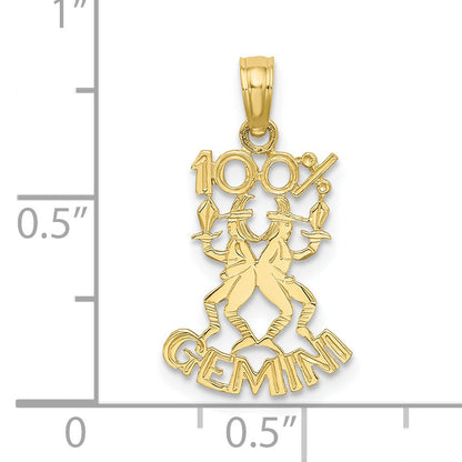 10K Gelbgold 10K 100% Gemini Tierkreis Charm