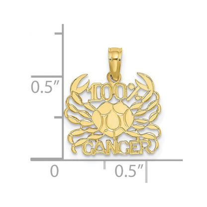 10K Gelbgold 10K 100% Cancer Tierkreis Charm