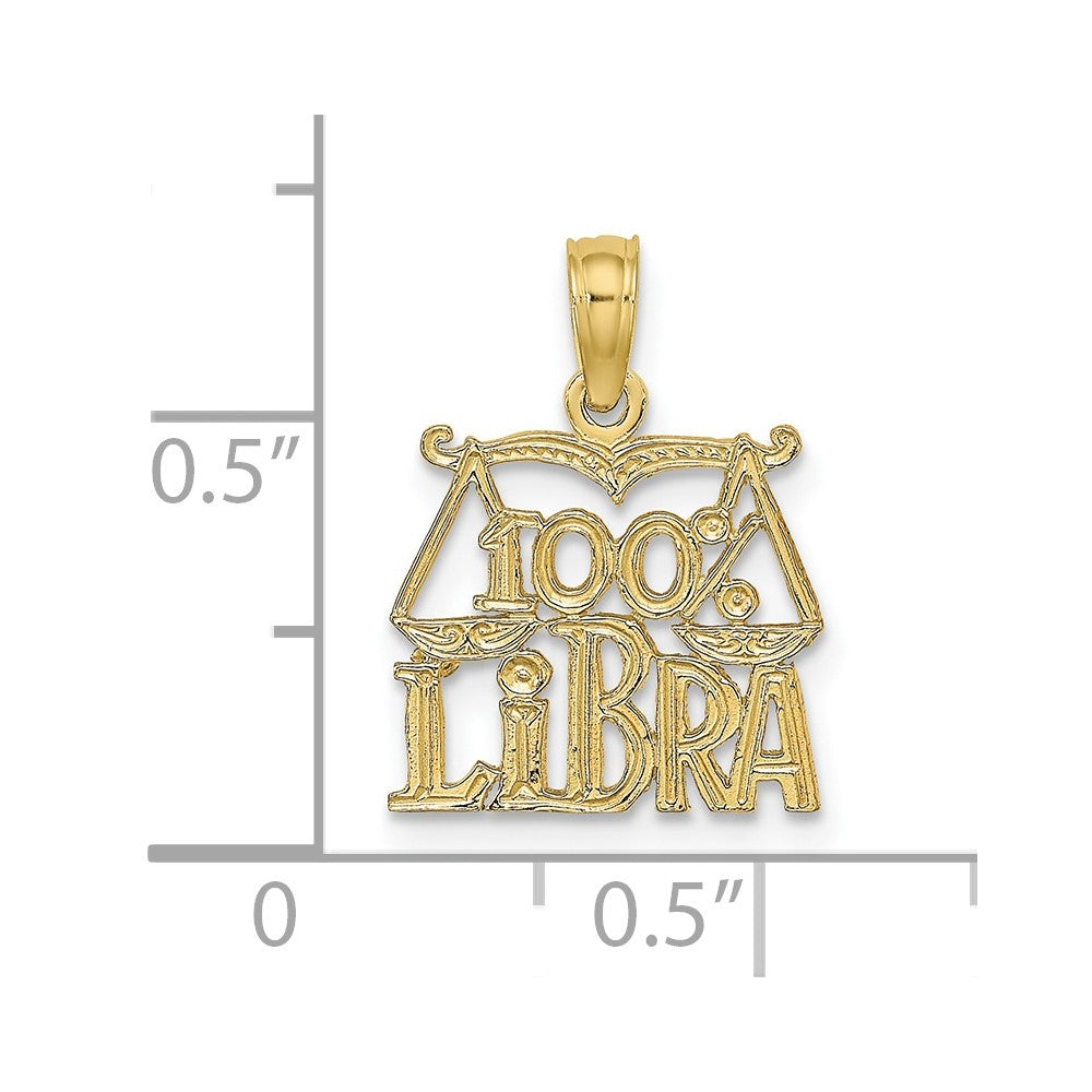 10K Gelbgold 10K 100% Libra Tierkreis Charm