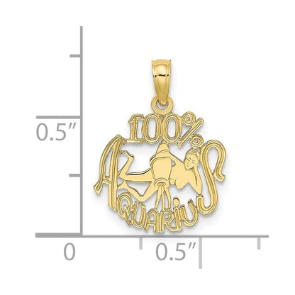 10K Gelbgold 10K 100% Aquarius Tierkreis Charm