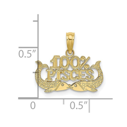 10K Gelbgold 10K 100% Pisces Tierkreis Charm