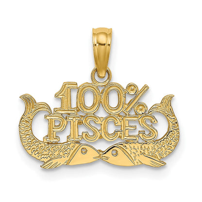 10K Gelbgold 10K 100% Pisces Tierkreis Charm
