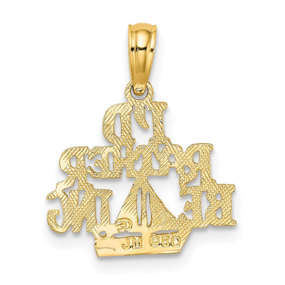 10K Gelbgold 10K I'd Rather Be Sailing Charm