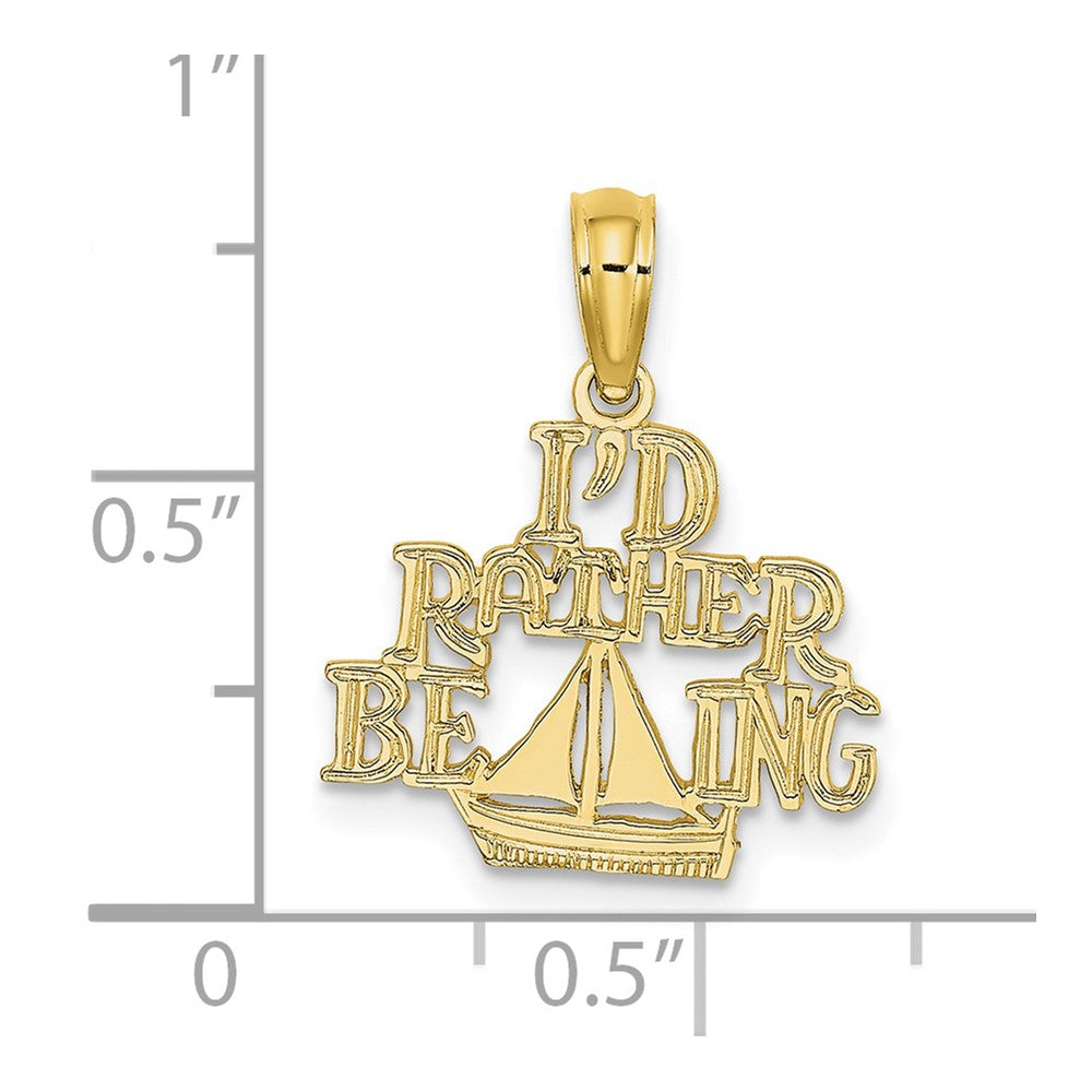 10K Gelbgold 10K I'd Rather Be Sailing Charm