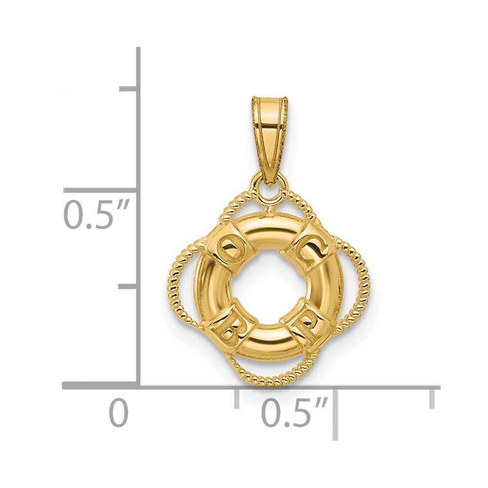 10K Gelbgold 10K Leben Preserver Charm