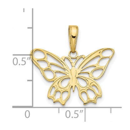 10K Gelbgold 10K Schmetterling Ausgeschnitten Anhänger