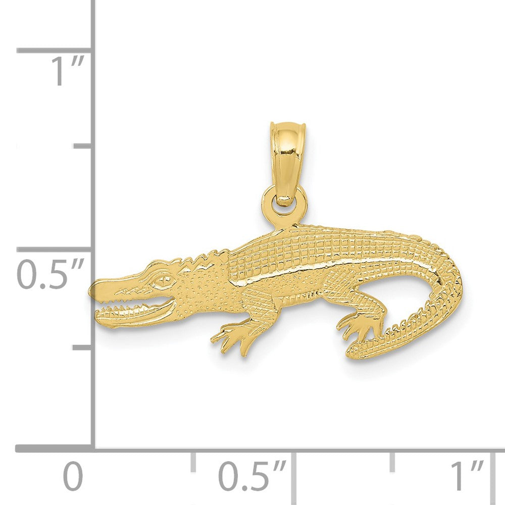 10K Gelbgold 10K Strukturiert Alligator Anhänger