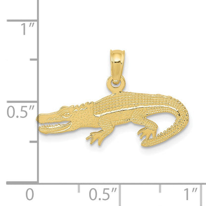10K Gelbgold 10K Strukturiert Alligator Anhänger