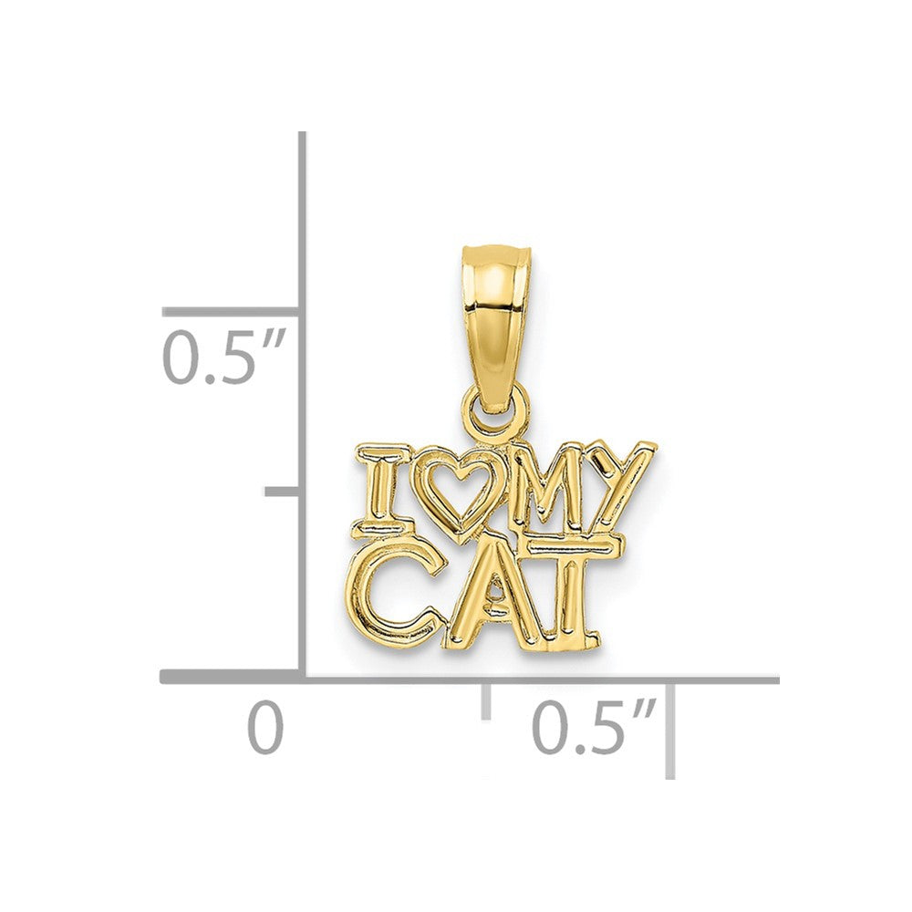 10K Gelbgold I Herz My Katze Charm