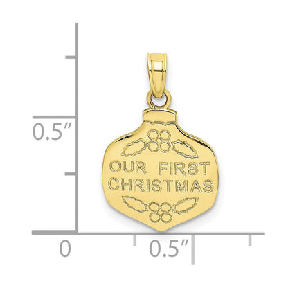 10K Gelbgold 10K Our First Weihnachten Ornament Anhänger