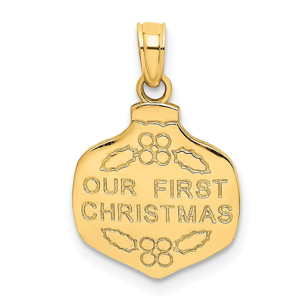10K Gelbgold 10K Our First Weihnachten Ornament Anhänger