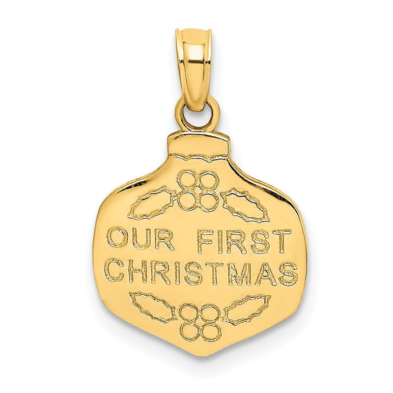 10K Gelbgold 10K Our First Weihnachten Ornament Anhänger