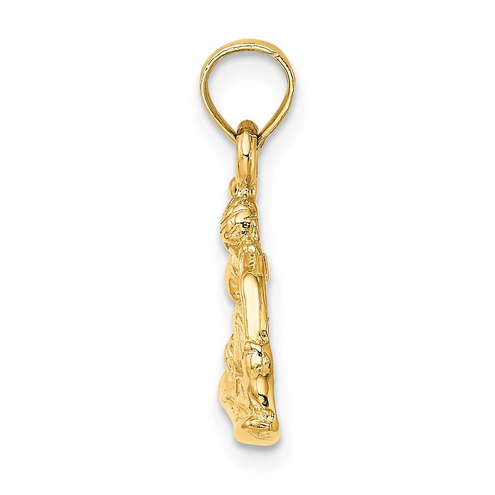 10K Gelbgold 10K Snowboarder Charm