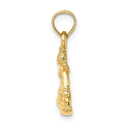 10K Gelbgold 10K Snowboarder Charm