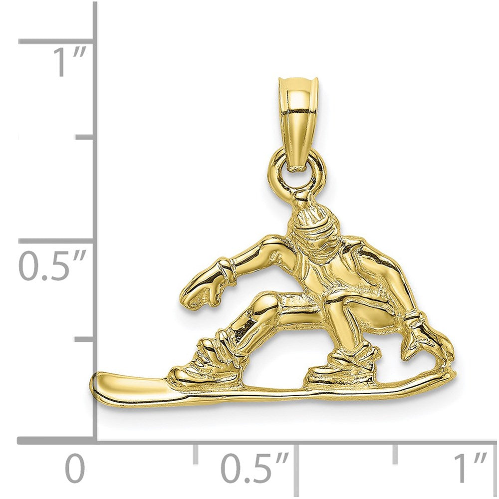 10K Gelbgold 10K Snowboarder Charm