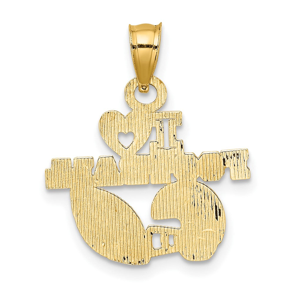 10K Gelbgold 10K I Herz Football Charm