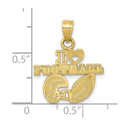 10K Gelbgold 10K I Herz Football Charm