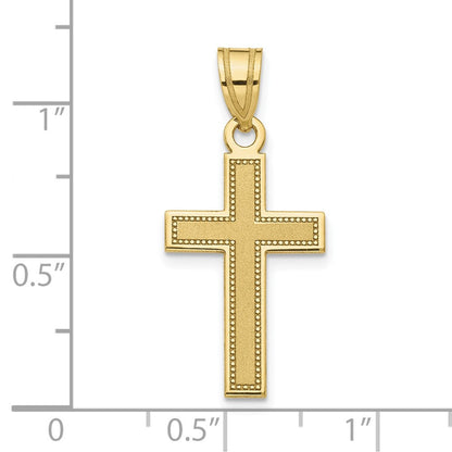 10K Gelbgold 10K Klein Satiniert Kreuz Anhänger