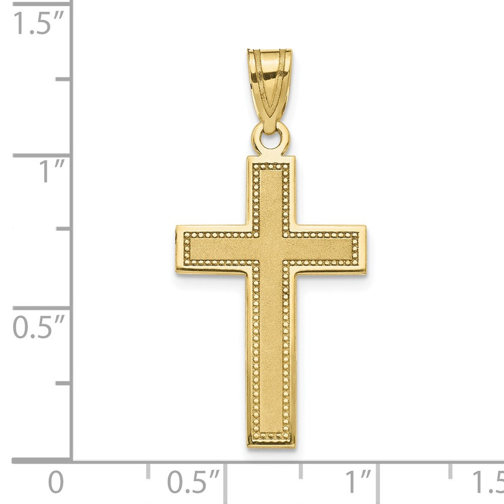 10K Gelbgold 10K Groß Satiniert Kreuz Anhänger