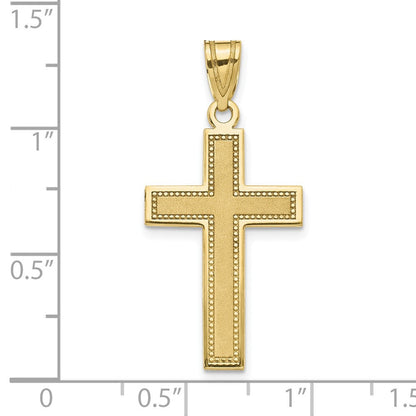 10K Gelbgold 10K Groß Satiniert Kreuz Anhänger