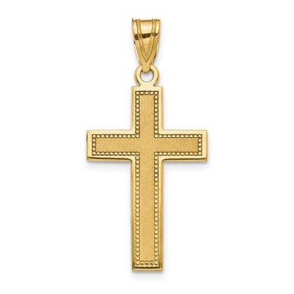 10K Gelbgold 10K Groß Satiniert Kreuz Anhänger