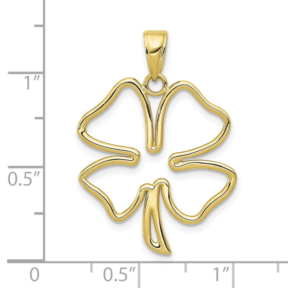 10K Gelbgold 4-leaf Klee Anhänger