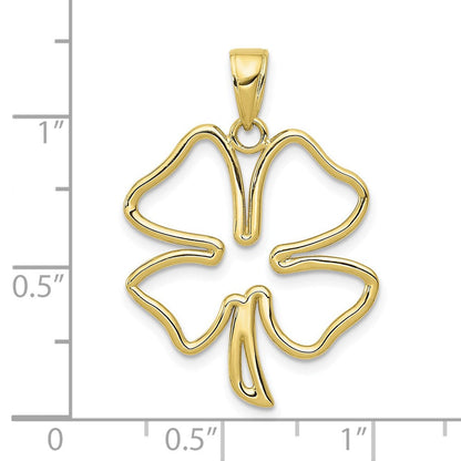 10K Gelbgold 4-leaf Klee Anhänger