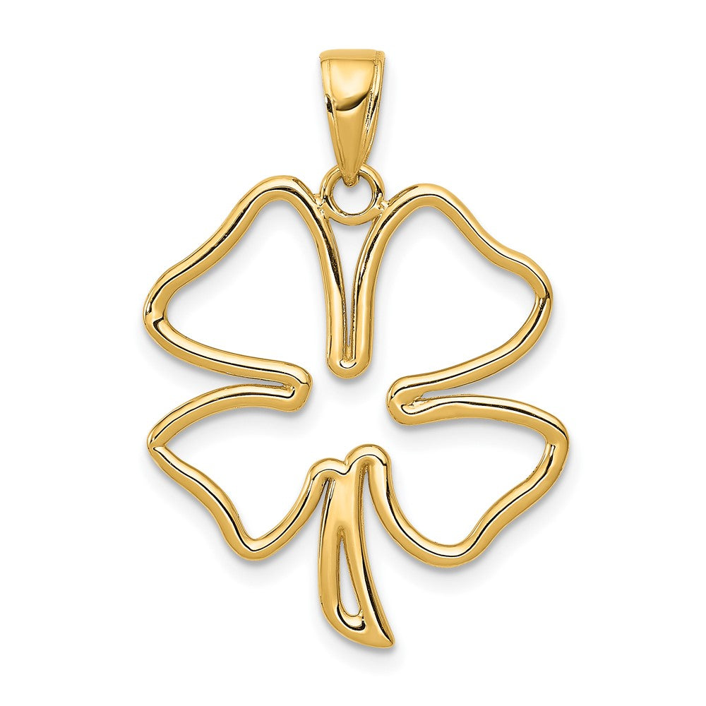 10K Gelbgold 4-leaf Klee Anhänger