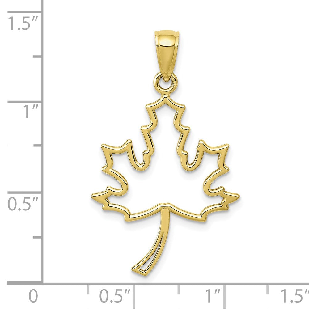 10K Gelbgold Maple Blatt Anhänger