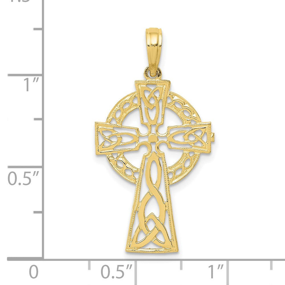 10K Gelbgold 10K Poliert Keltisch Kreuz Anhänger
