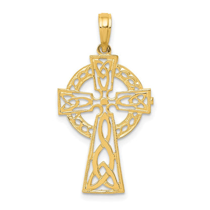10K Gelbgold 10K Poliert Keltisch Kreuz Anhänger
