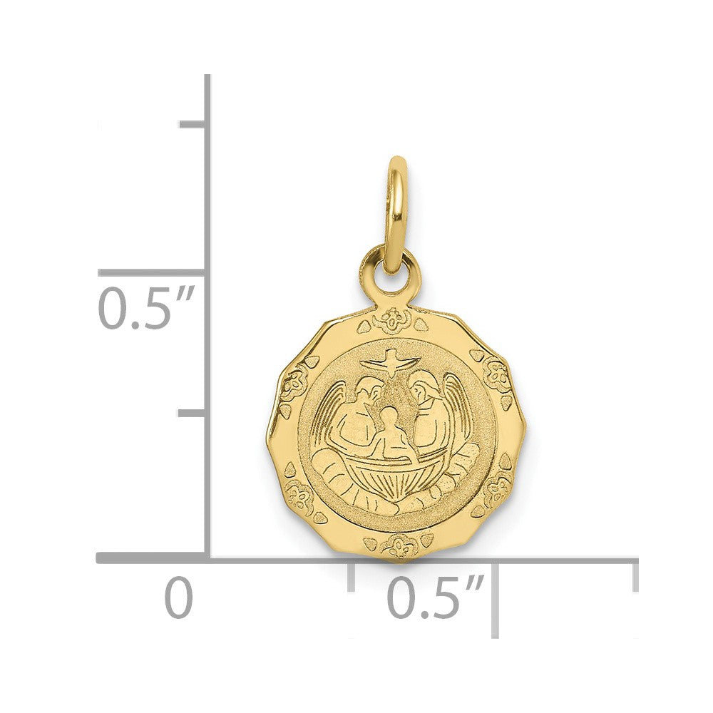 10K Gelbgold Taufe Spanish Recuerdo Del Bautismo auf Rückseite Charm