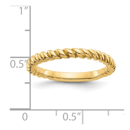 10K Gelbgold 10K Poliert Gedreht Ring
