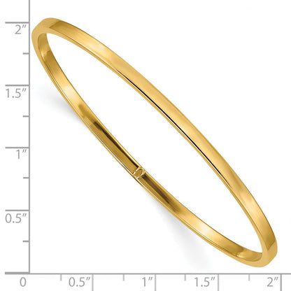 10K Gelbgold 3mm Poliert Quadratisch Röhre Schieber-on Armreif