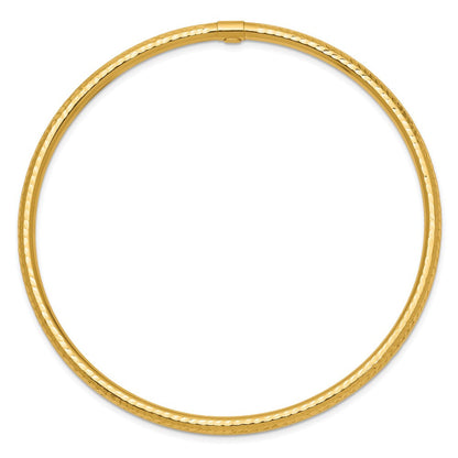 10K Gelbgold 3mm Diamantiert Röhre Schieber-on Armreif