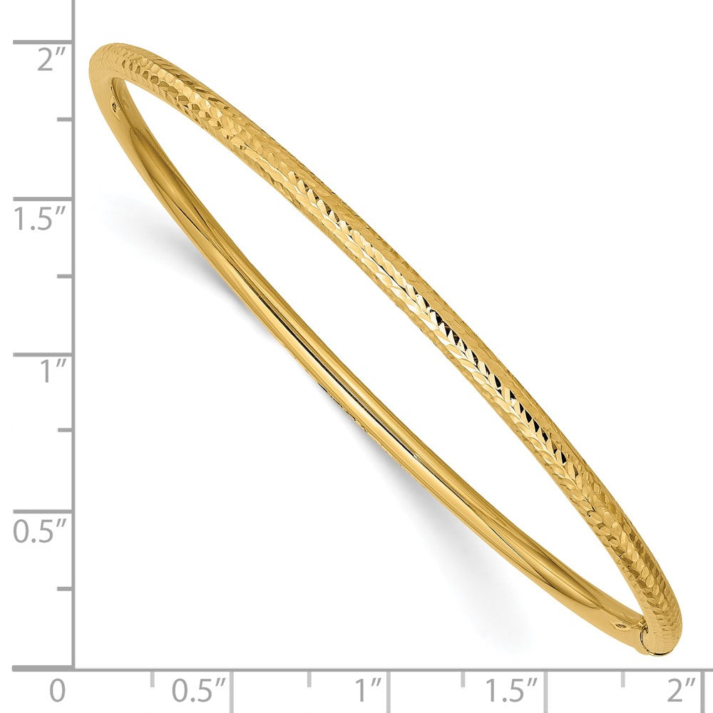 10K Gelbgold 3mm Diamantiert Röhre Schieber-on Armreif