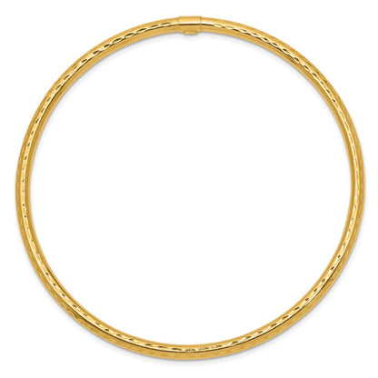 10K Gelbgold 3mm Diamantiert Röhre Schieber-on Armreif