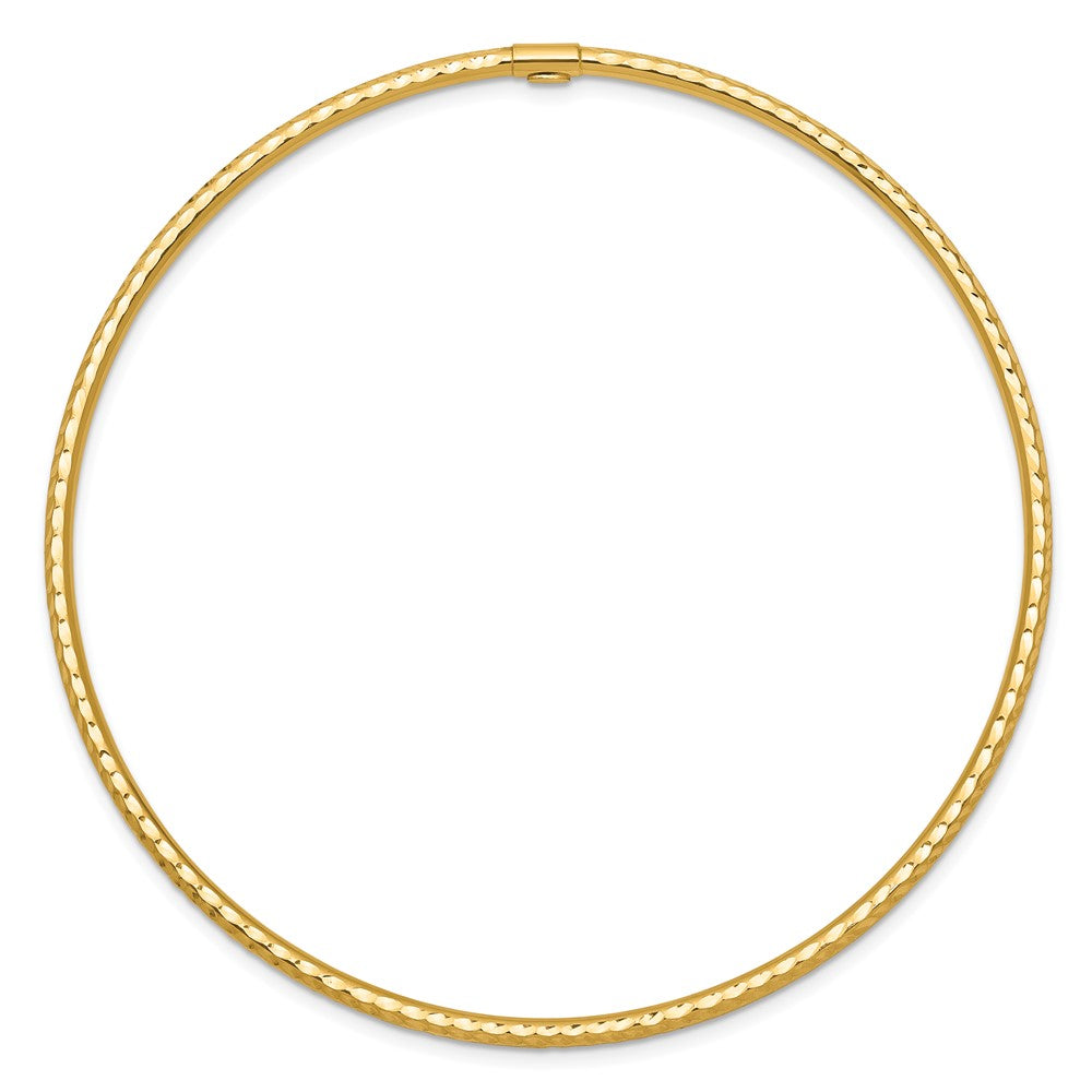 10K Gelbgold 2mm Diamantiert Röhre Schieber-on Armreif