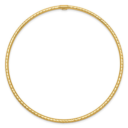 10K Gelbgold 2mm Diamantiert Röhre Schieber-on Armreif