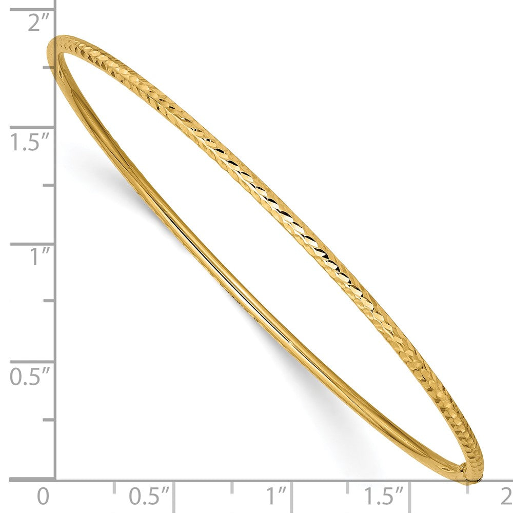 10K Gelbgold 2mm Diamantiert Röhre Schieber-on Armreif