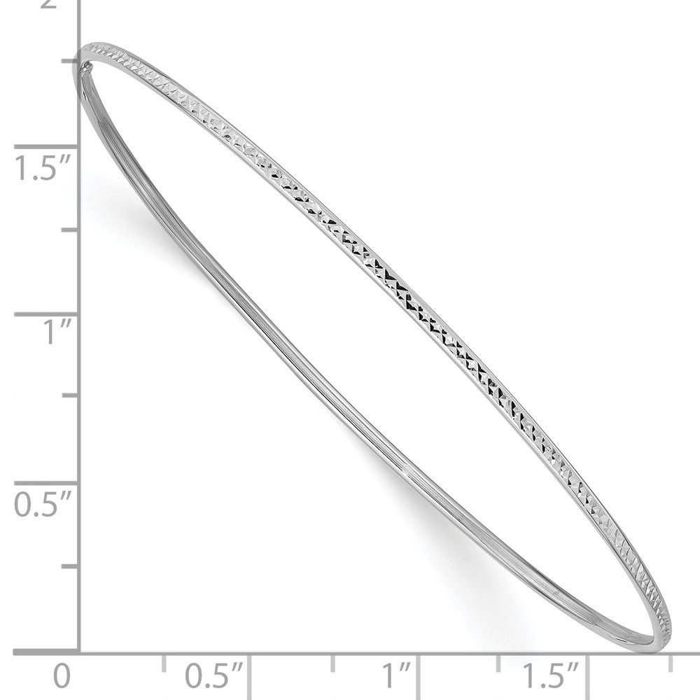 10K Weißgold 1.5mm Diamantiert Schieber-on Armreif Armband