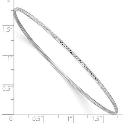 10K Weißgold 1.5mm Diamantiert Schieber-on Armreif Armband