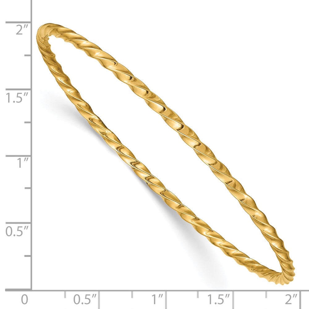 10K Gelbgold 2.50mm Gedreht Schieber-on Armreif